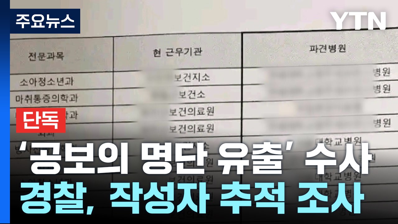 [단독] 경찰, '공보의 명단 유출' 수사 착수...의협 지도부 재소환 / YTN