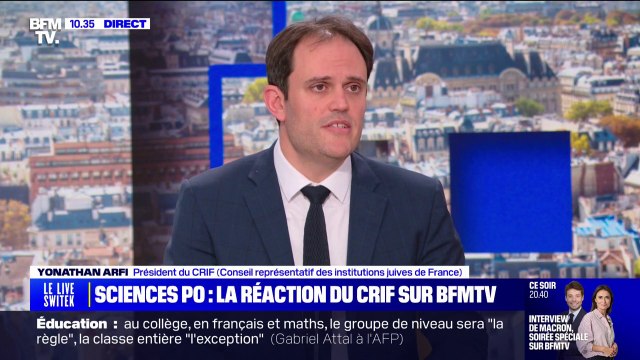 Yonathan Arfi (président du CRIF), sur la polémique à Sciences Po: Ce qu'on a vu à Sciences Po (...) c'est une assignation des Juifs à répondre de ce qu'il se passe au Proche-Orient
