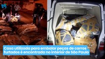 Casa utilizada para embalar peças de carros furtados é encontrada no interior de São Paulo