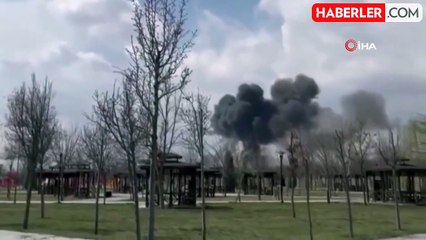 Askeri uçağın düştüğü anlar kamerada: 1 şehit