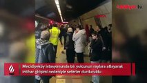 Mecidiyeköy metro istasyonunda intihar girişimi! Seferler durdu
