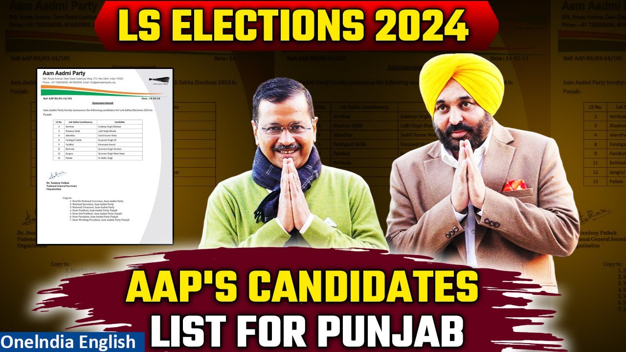 Lok Sabha elections 2024 Aam Aadmi Party (AAP) Releases the first list of candidates Oneindia