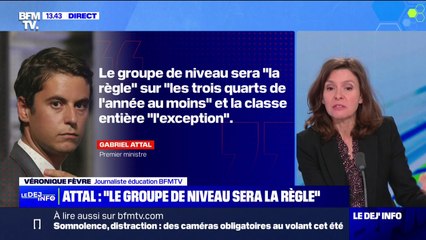 Éducation: pour Gabriel Attal le groupe de niveau sera "la règle"
