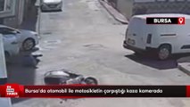 Bursa'da otomobil ile motosiklet kafa kafaya çarpıştı