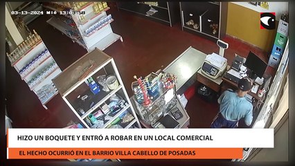 Hizo un boquete y entró a robar en un local comercial