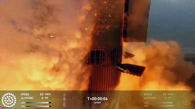 Foguete Starship, da SpaceX, decola para terceiro voo de teste