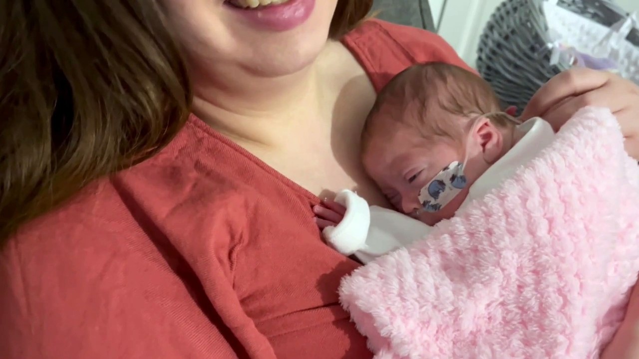 Christmas Day baby born 11 weeks early comes home to excited Portsmouth parents