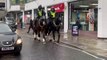Brighton and Hove Albion vs Roma: Police on horseback assist with crowd control