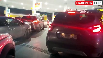 Akaryakıta zam haberiyle istasyonlarda yoğunluk yaşandı