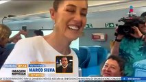 Claudia Sheinbaum viaja en el Tren Maya