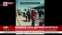 ¡Última Hora! Un autobús de pasajeros se quedó sin frenos y se impactó contra una barda en Morelos