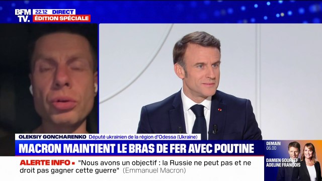 Oleksiy Goncharenko, député ukrainien, après l'interview d'Emmanuel Macron: Je voudrais dire bravo monsieur le président