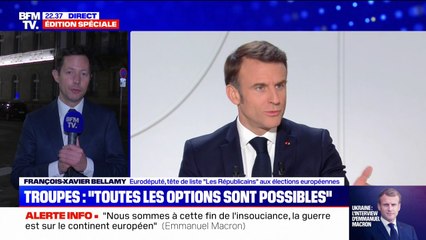 Soutien français à l'Ukraine: "On peut faire plus et on doit faire mieux", estime François-Xavier Bellamy (LR)