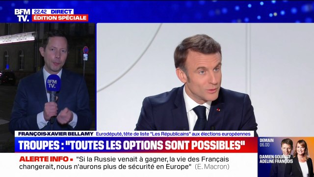 François-Xavier Bellamy (LR): Emmanuel Macron a plus parlé d'Emmanuel Macron qu'il n'a parlé de l'Ukraine