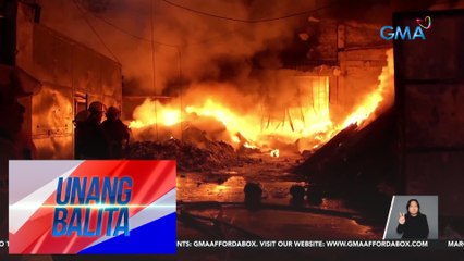 Sunog sa isang warehouse sa Barangay Nagkaisang Nayon, inaapula pa rin | UB