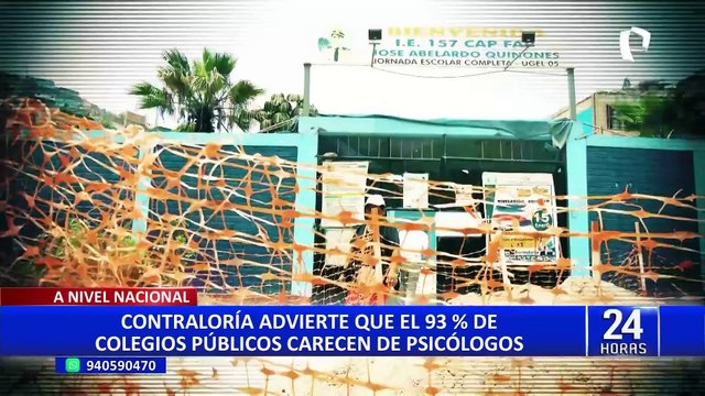 Contraloría alerta falta de psicólogos en colegios a nivel nacional