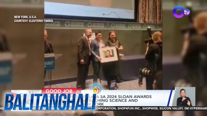 Pinoy na guro, kinilala sa 2024 Sloan Awards for Excellence in Teaching Science and mathematics sa New York | BT