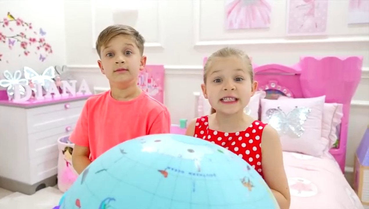 Diana and Roma pretend to travel continents and help animals find their home - Animal Habitats