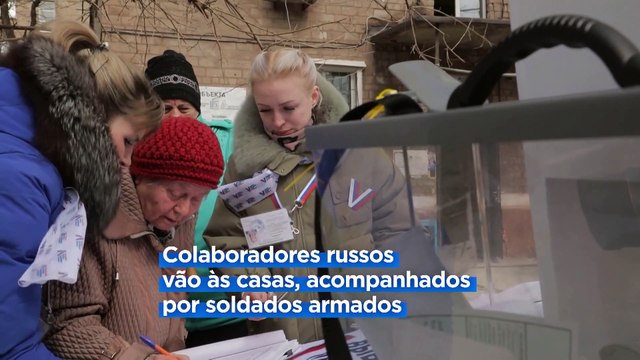 Eleições russas: homens armados obrigam ucranianos a votar nos territórios ocupados
