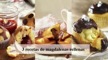 3 recetas de magdalenas rellenas (de chocolate, mermelada y crema)