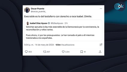 Mujeres del PP contra el «machista» Puente por acusar a Ayuso de tener «un testaferro con derecho a roce»