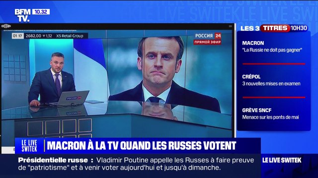 La France considère la Russie comme son adversaire, telle la nouvelle déclaration de Macron : l'interview d'Emmanuel Macron diffusée en Russie pendant que les Russes votent