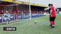 Teen with one of world's rarest brain conditions fulfils dream of scoring a goal for his football team