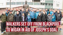 Walkers set off from Bloomfield to the DW Stadium for charity