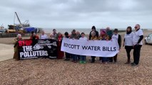 Water bill boycotters in Hastings, East Sussex, on March 15 2024