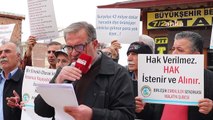 Birleşik Emekliler Sendikası üyeleri, Malatya'da emekli maaşlarını protesto etti