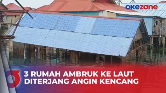 3 Rumah di Kabupaten Wakatobi Ambruk ke Laut Diterjang Angin Kencang