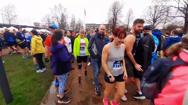 A large crowd gathers for the annual Stafford Half Marathon.
