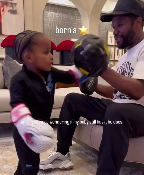 Floyd Mayweather shares another video sparring with his grandson
