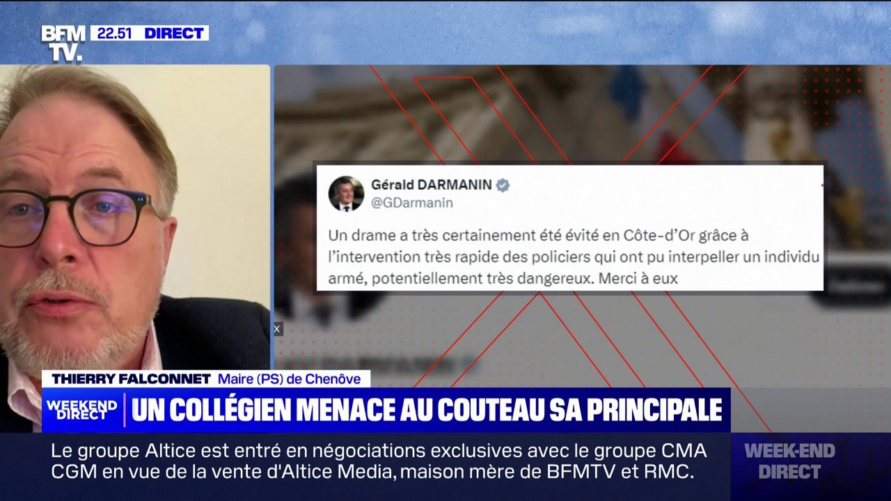 Principale menacée au couteau: le maire de Chenôve (Côte-d'Or) salue le "sang-froid", "le professionnalisme" et "le courage" de la cheffe d'établissement