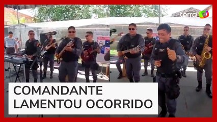 Banda da PM-MT tem apresentações suspensas após cantar música explícita em escola