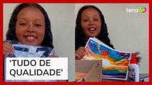 Adolescente viraliza ao fazer unboxing de kit escolar do RJ