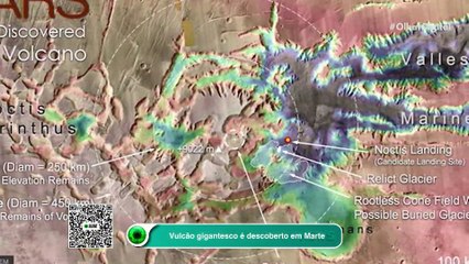 Vulcão gigantesco é descoberto em Marte
