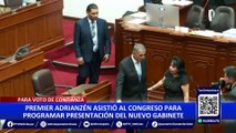Voto de Confianza: premier Adrianzén y titular del Congreso fijaron fecha para presentación del Gabinete
