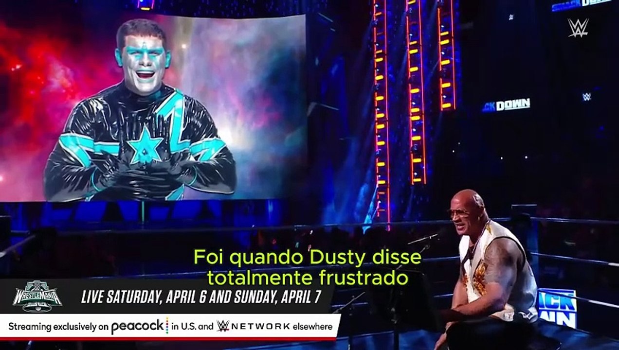 WWE Legendada Português - The Rock manda mensagem para Cody Rhodes, Seth Rollins e "mamãe Rhodes"