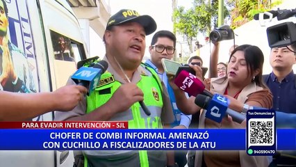 SJL: chofer de cúster pirata amenaza con cuchillo a fiscalizador de la ATU para evitar intervención
