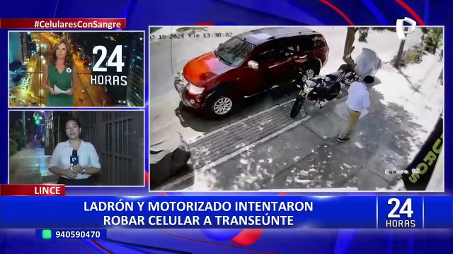 Lince: Ladrón en moto intenta robar celular a transeúnte