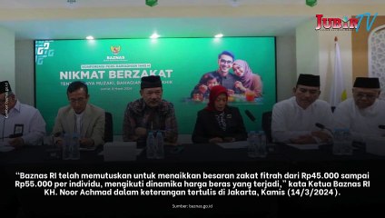 BAZNAS RI Tetapkan Zakat Fitrah 2024 Rp45.000 sampai Rp55.000