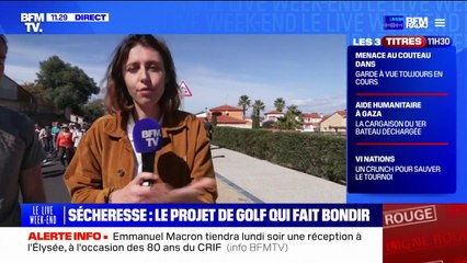 La manifestation a commencé à Villeneuve-de-la-Raho dans les Pyrénées-Orientales contre le projet de construction d'un golf dans la ville