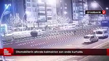 Diyarbakır otomobillerin altında kalmaktan son anda kurtuldu