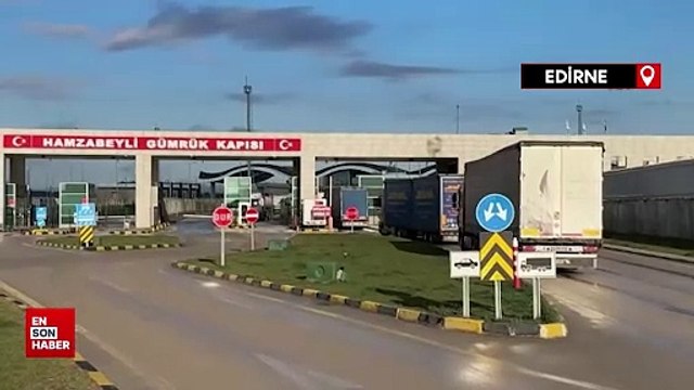 Edirne Hamzabeyli Sınır Kapısı'nda 15 kilometrelik tır kuyruğu oluştu