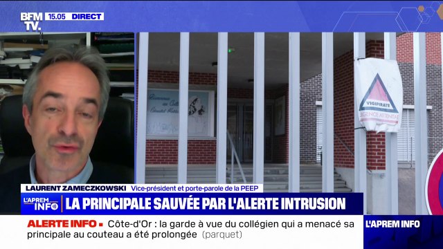 Laurent Zameczkowski (porte-parole de la PEEP), sur la principale menacée avec un couteau: On est souvent confronté à des situations où des élèves amènent des couteaux dans des établissements