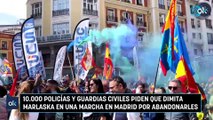 10.000 policías y guardias civiles piden que dimita Marlaska en una marcha en Madrid por abandonarles