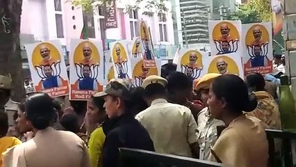 Gulbarga. PM Modi Road Show from Police ground to N V ground. ll Election Campaign in Kalaburagi.