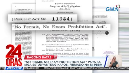 No Permit, No Exam Prohibition Act at New Philippine Passport Act | 24 Oras Weekend
