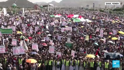 Download Video: Yemen: miles de seguidores de los hutíes salieron a las calles para apoyar a los palestinos